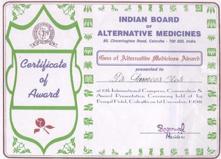 Gem of Alternative Medicines Award