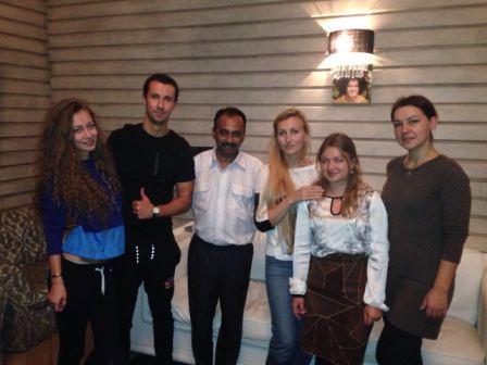 Sameer Kale with Russian Students
